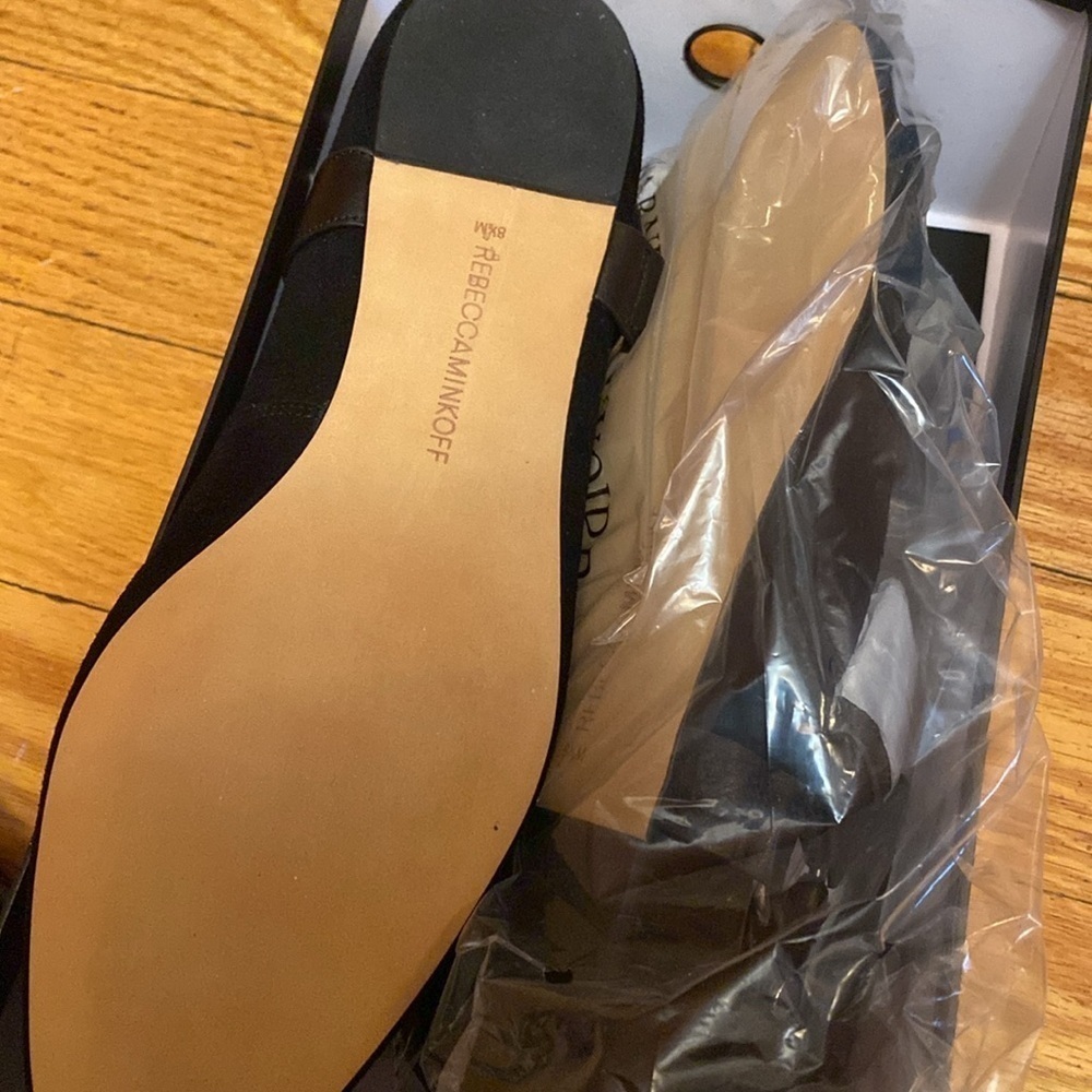 REBECCA MINKOFF | Vivica Black Suede Ballet Flats Studded Harness Women Size 8,5 - Picture 4 of 5